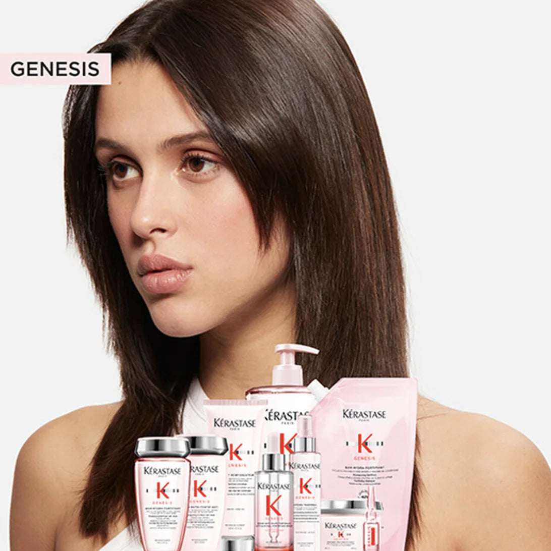 Kérastase - Genesis - Champú Bain Hydra-Fortifiant 250 ml para cabello fino, fórmula sin siliconas que reduce la rotura un 97%, limpia suavemente el sebo e impurezas mientras nutre y fortalece el cabello para un aspecto sano y resistente