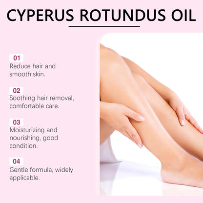Aceite de Cyperus Rotundus para Depilación – Suavizante, Calmante e Hidratante – Inhibidor del Vello para Axilas, Piernas y Brazos