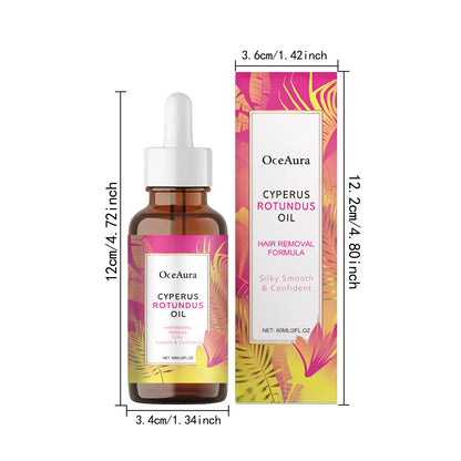 Aceite de Cyperus Rotundus para Depilación – Suavizante, Calmante e Hidratante – Inhibidor del Vello para Axilas, Piernas y Brazos