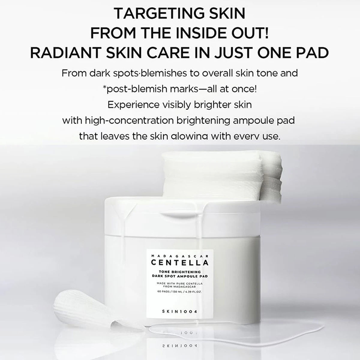 SKIN1004 Madagascar Centella Pad – Textura Empapada en Esencia – Luminosidad, Hidratación Intensa – Cosmética Coreana