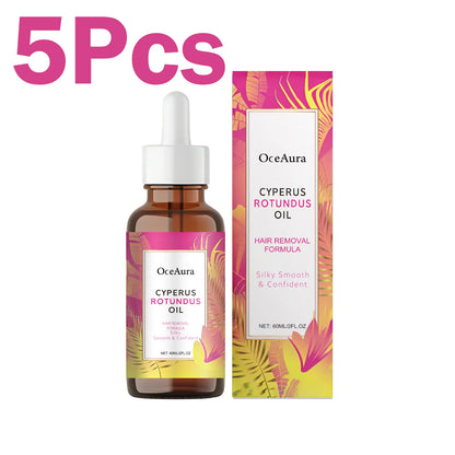Aceite de Cyperus Rotundus para Depilación – Suavizante, Calmante e Hidratante – Inhibidor del Vello para Axilas, Piernas y Brazos